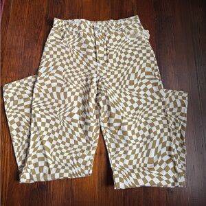Swirled checkered Altar’d State women’s pants Y2K patterned jeans contemporary